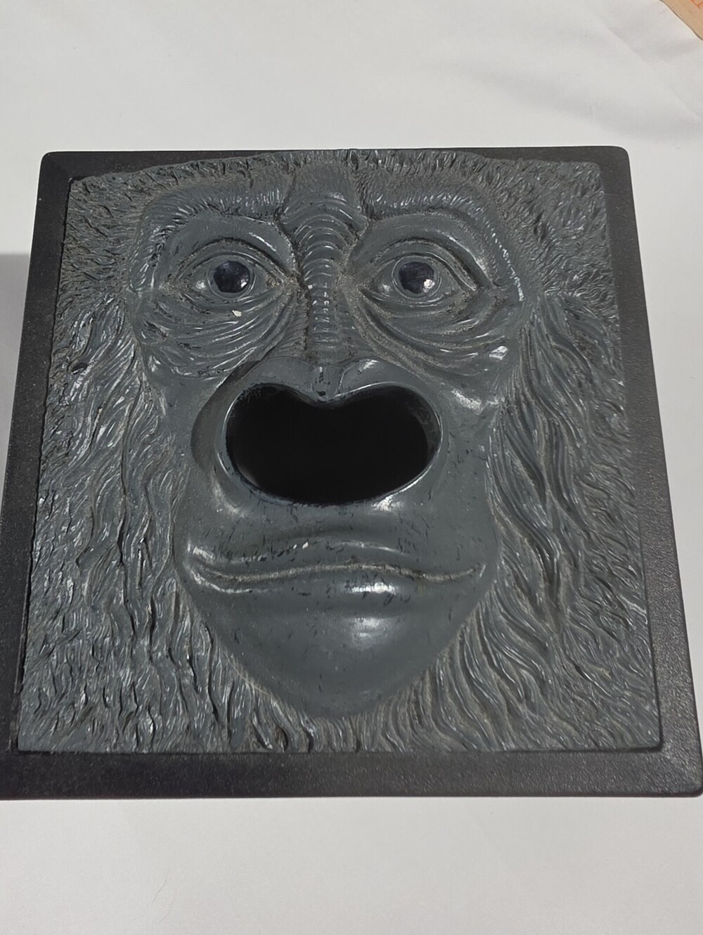 Vintage Tissue Box Cover  3D  Resin Gorilla Face Jungle